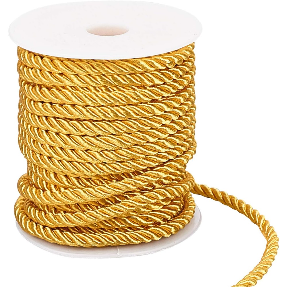 Cord Trim Twisted - 1 لفة 59 قدم الذهب الحبل