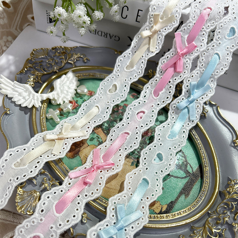 Lace Ribbon Trim - 1 ياردة القوس مطوي الدانتيل لوليتا