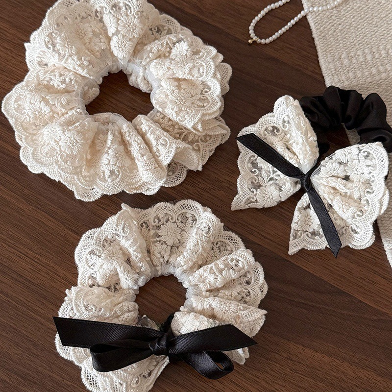 Lace Ribbon Trim - الفرنسية الرجعية مزدوجة الطبقات القوس الدانتيل