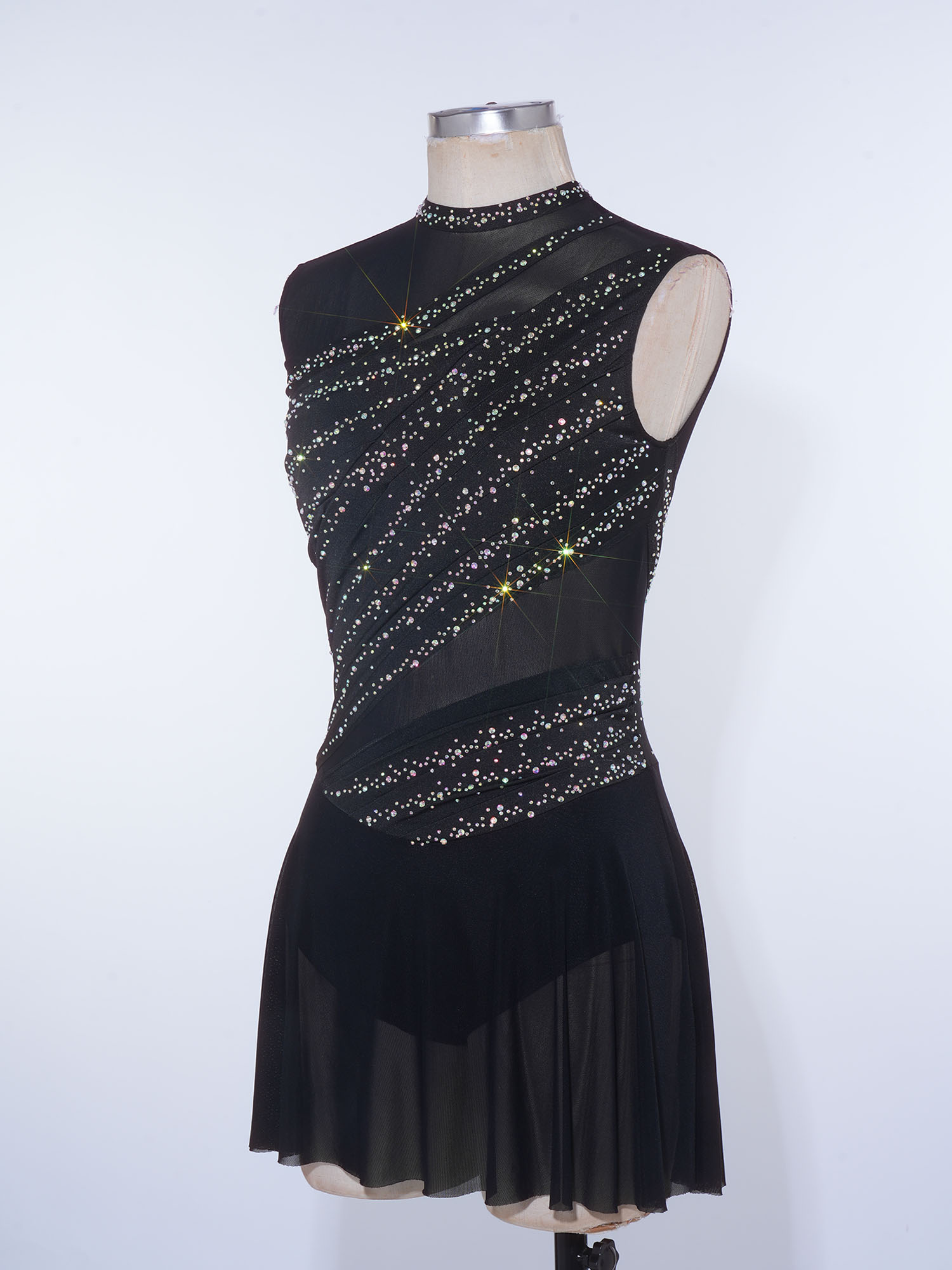Rhinestone Banding Trim - بدلة رقص نسائية مزينة بالأحجار الكريمة،