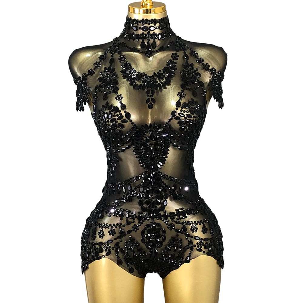 Rhinestone Banding Trim - بدلة رقص نسائية مزينة بالأحجار اللامعة،