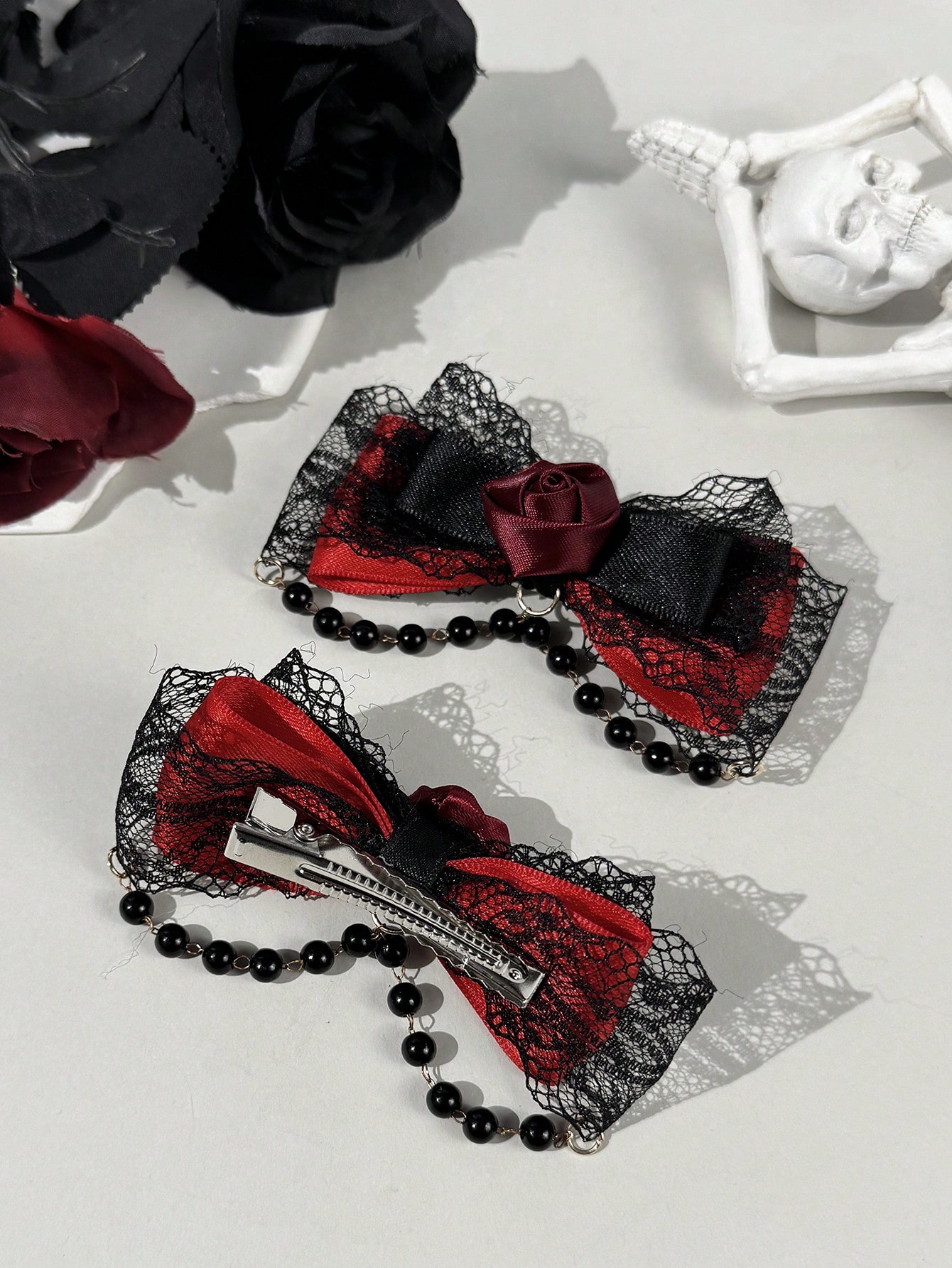 مشبك شعر نسائي على شكل فيونكة  - مراجعة Lace Ribbon Trim وسعره