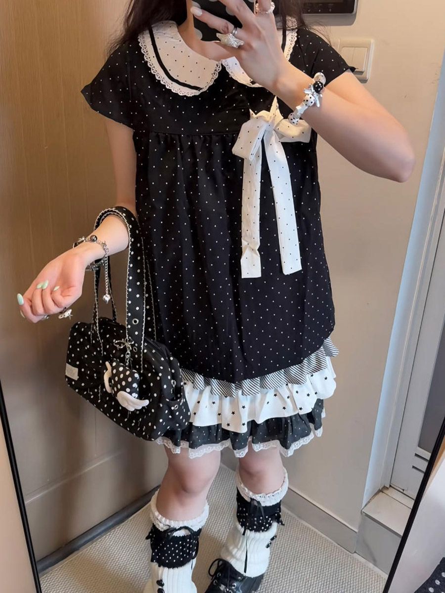 طقم نسائي من قطعتين بنمط Y2K ك - مراجعة Lace Ribbon Trim وسعره