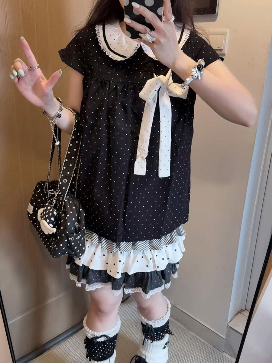 طقم نسائي من قطعتين بنمط Y2K ك - مراجعة Lace Ribbon Trim وسعره