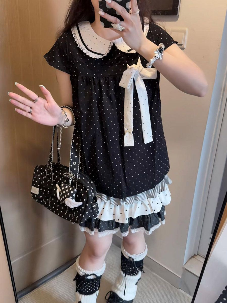 طقم نسائي من قطعتين بنمط Y2K ك - مراجعة Lace Ribbon Trim وسعره