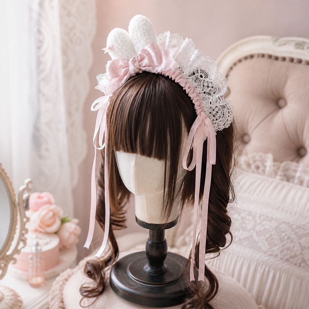 ربطة شعر جديدة بتصميم أذن أرنب - مراجعة Lace Ribbon Trim وسعره