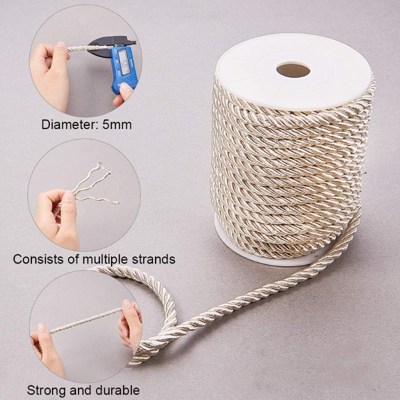 حوالي 50 قدم الحرفية حبل نايلو - مراجعة Cord Trim Twisted وسعره